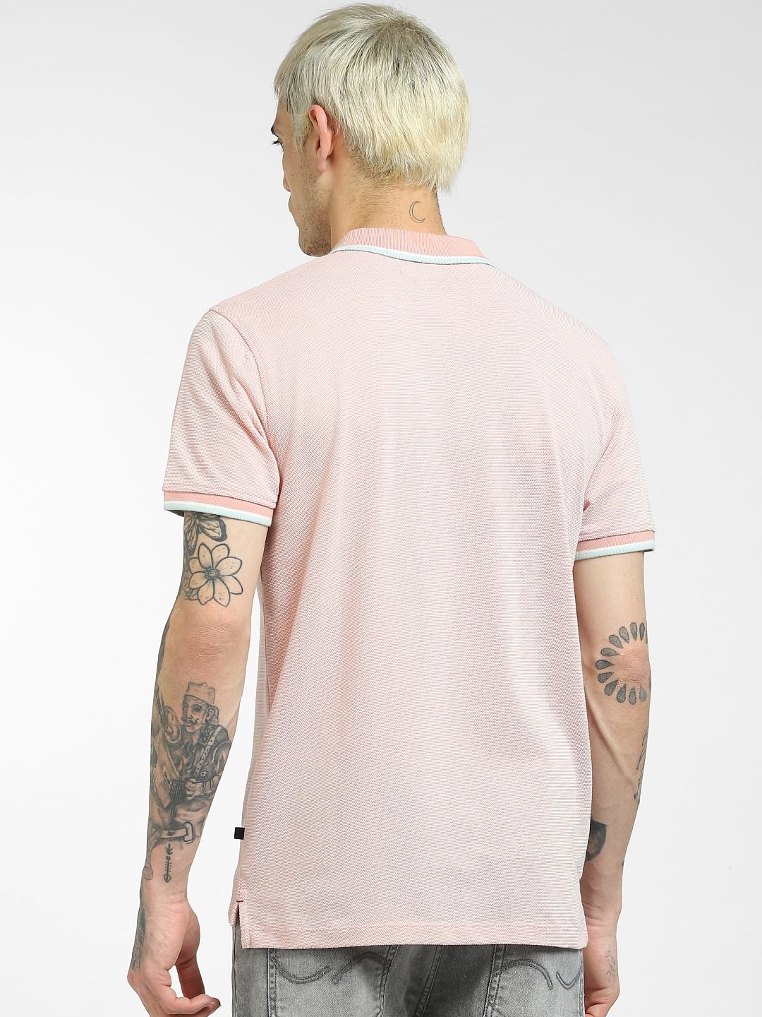 Pink Polo Neck T-shirt
