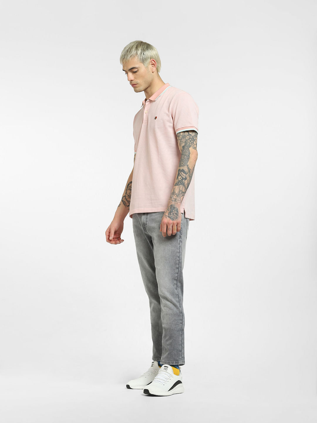 Pink Polo Neck T-shirt