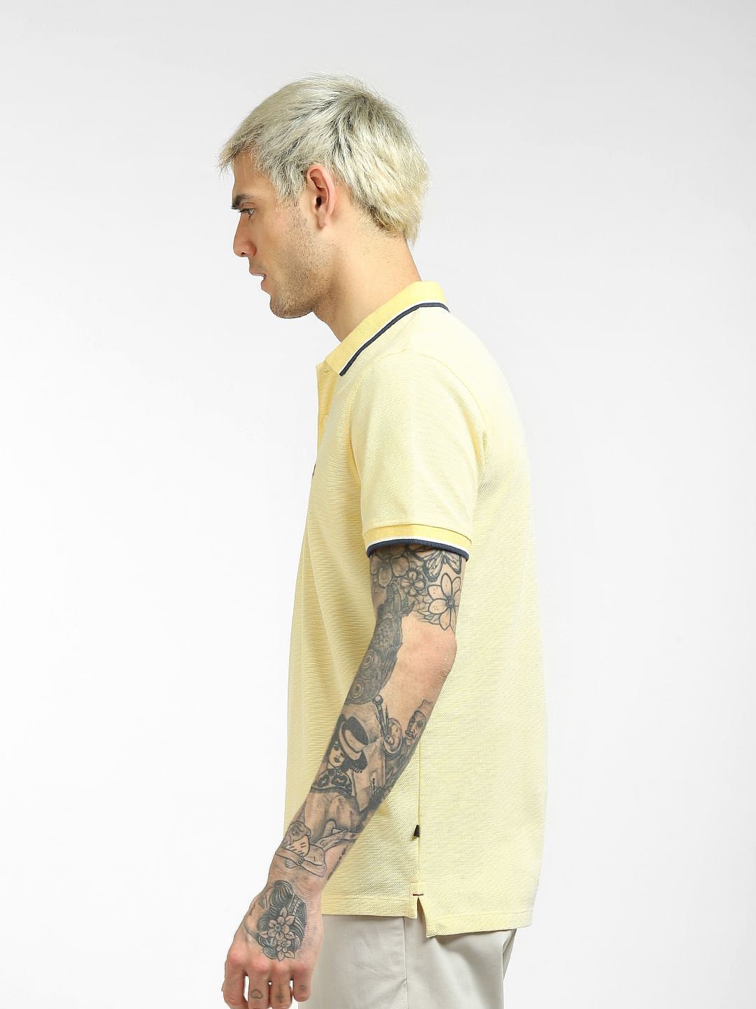 Yellow Polo Neck T-shirt