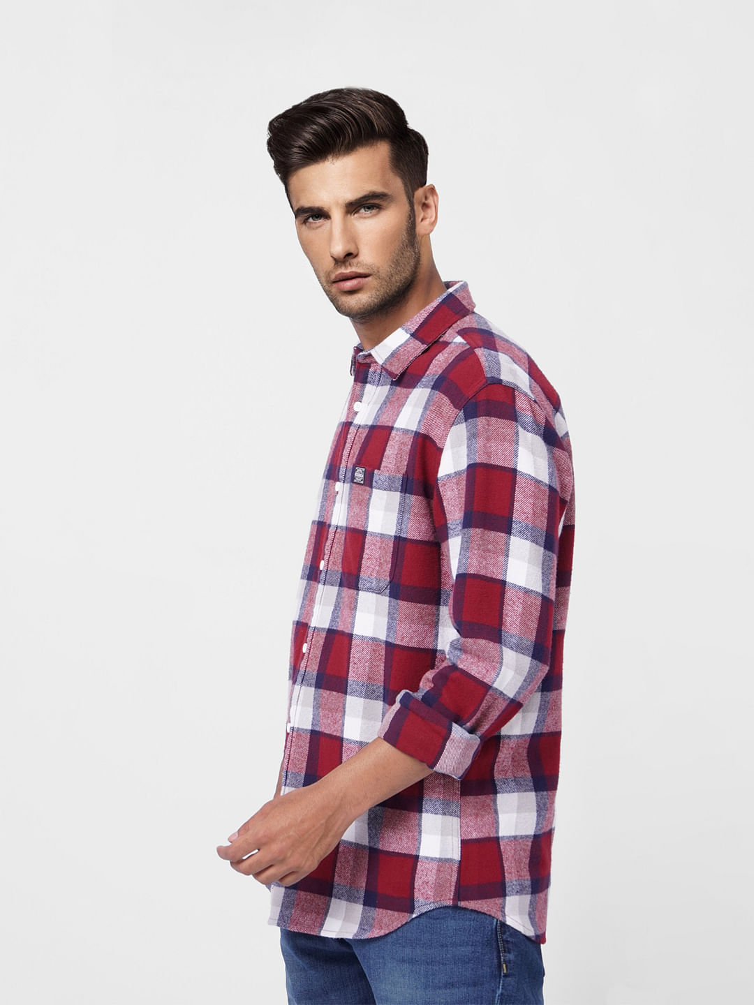 Red Check Full Sleeves Shirt
