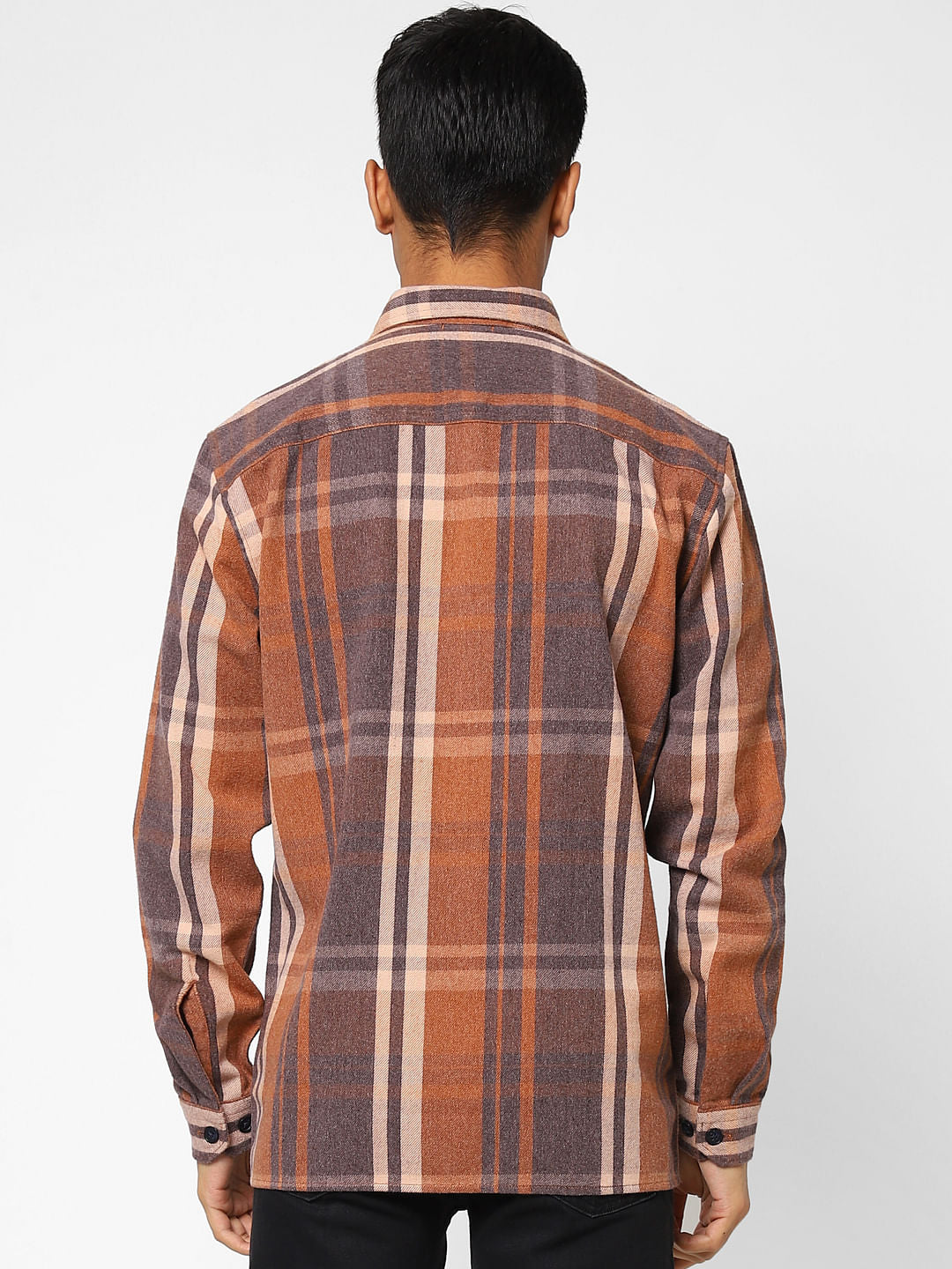 Brown Check Full Sleeves Shirt