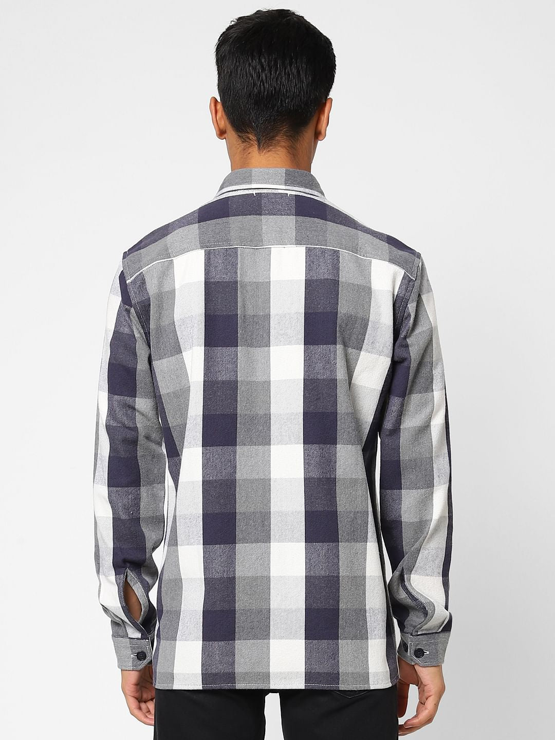 White Check Full Sleeves Shirt