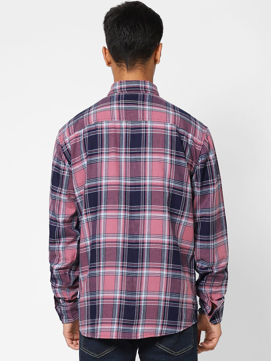 Pink Check Full Sleeves Shirt
