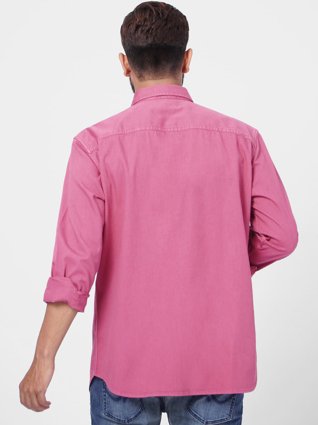 Pink Cotton Full Sleeves Shirt