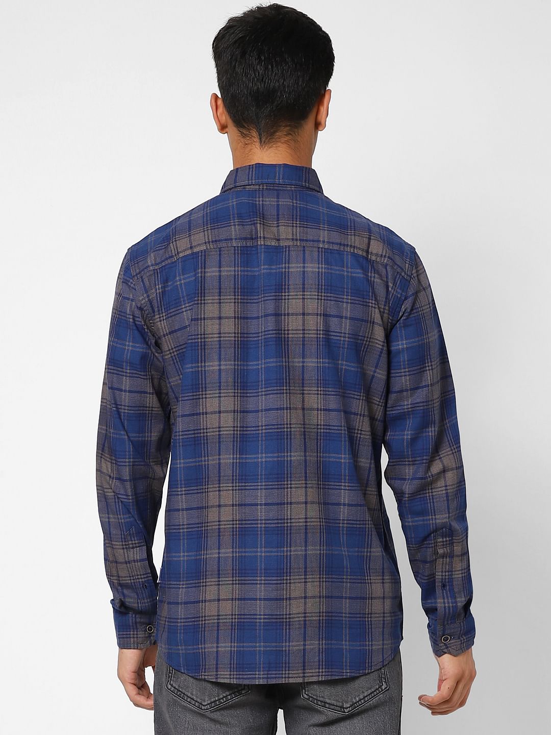 Blue Check Full Sleeves Shirt