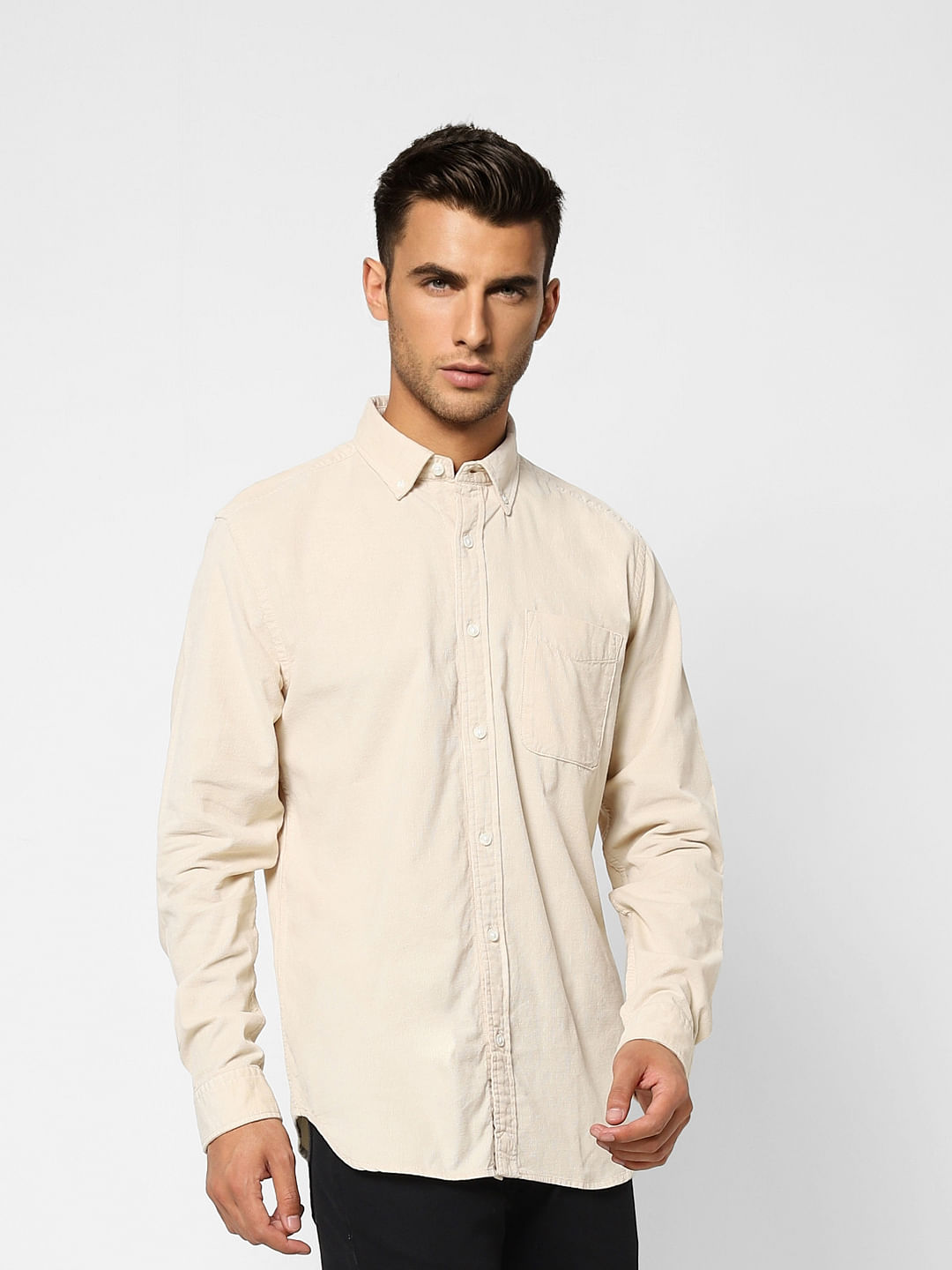 Beige Full Sleeves Shirt
