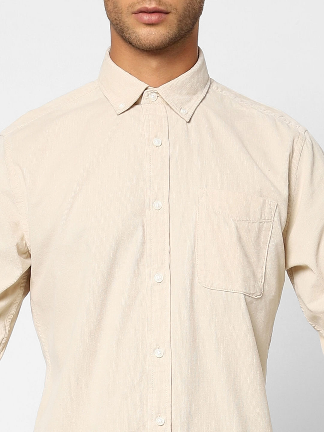 Beige Full Sleeves Shirt