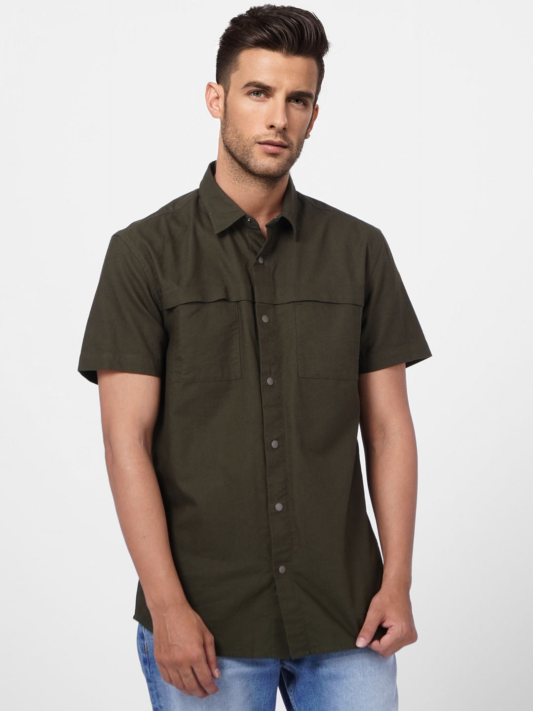 Olive Short Sleeves Shirt