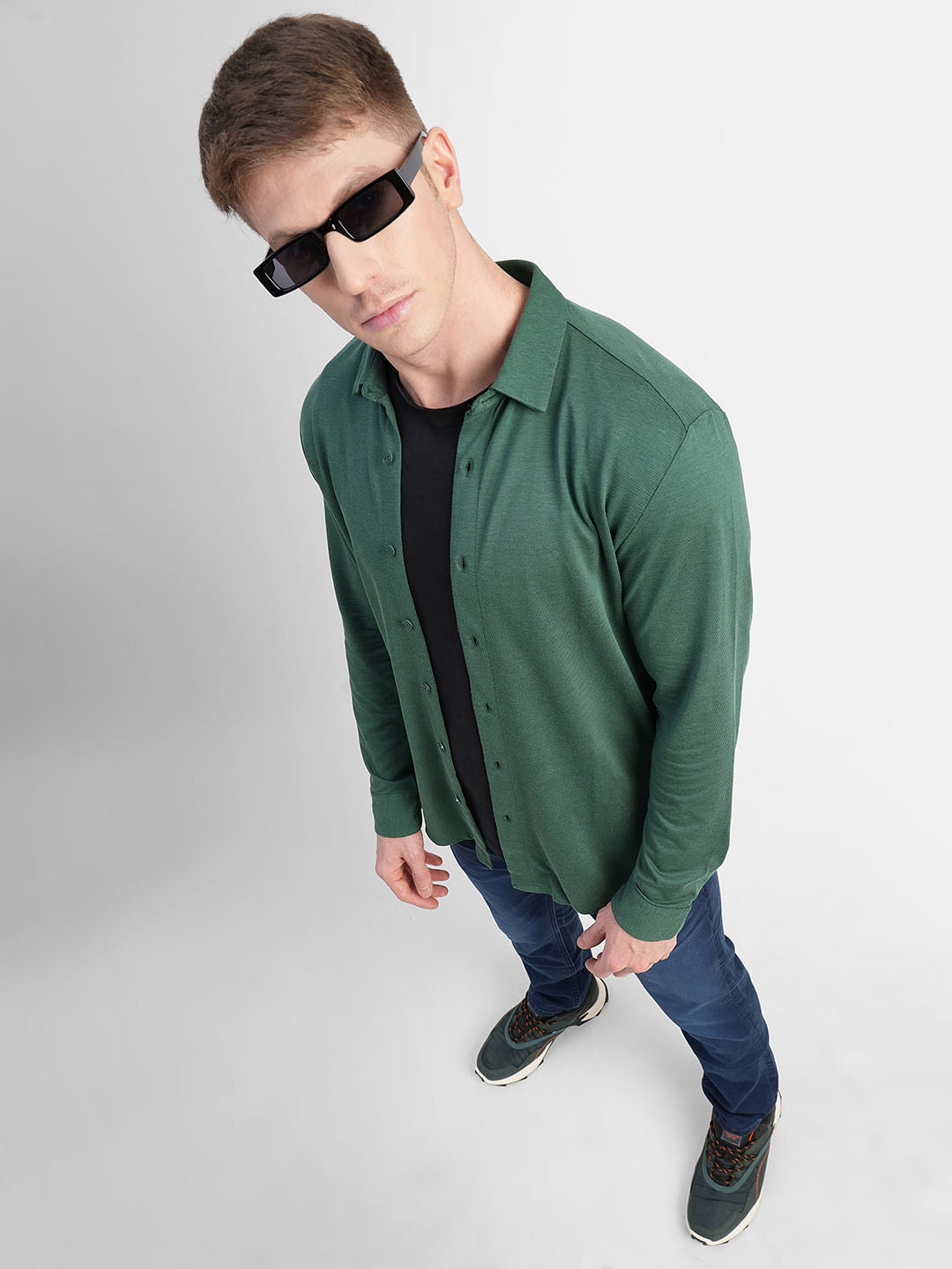 Green Full Sleeves Shirt - S