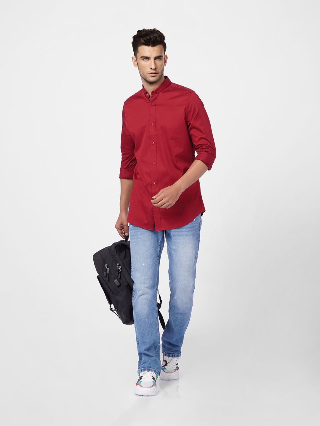 Red Full Sleeves Shirt - S