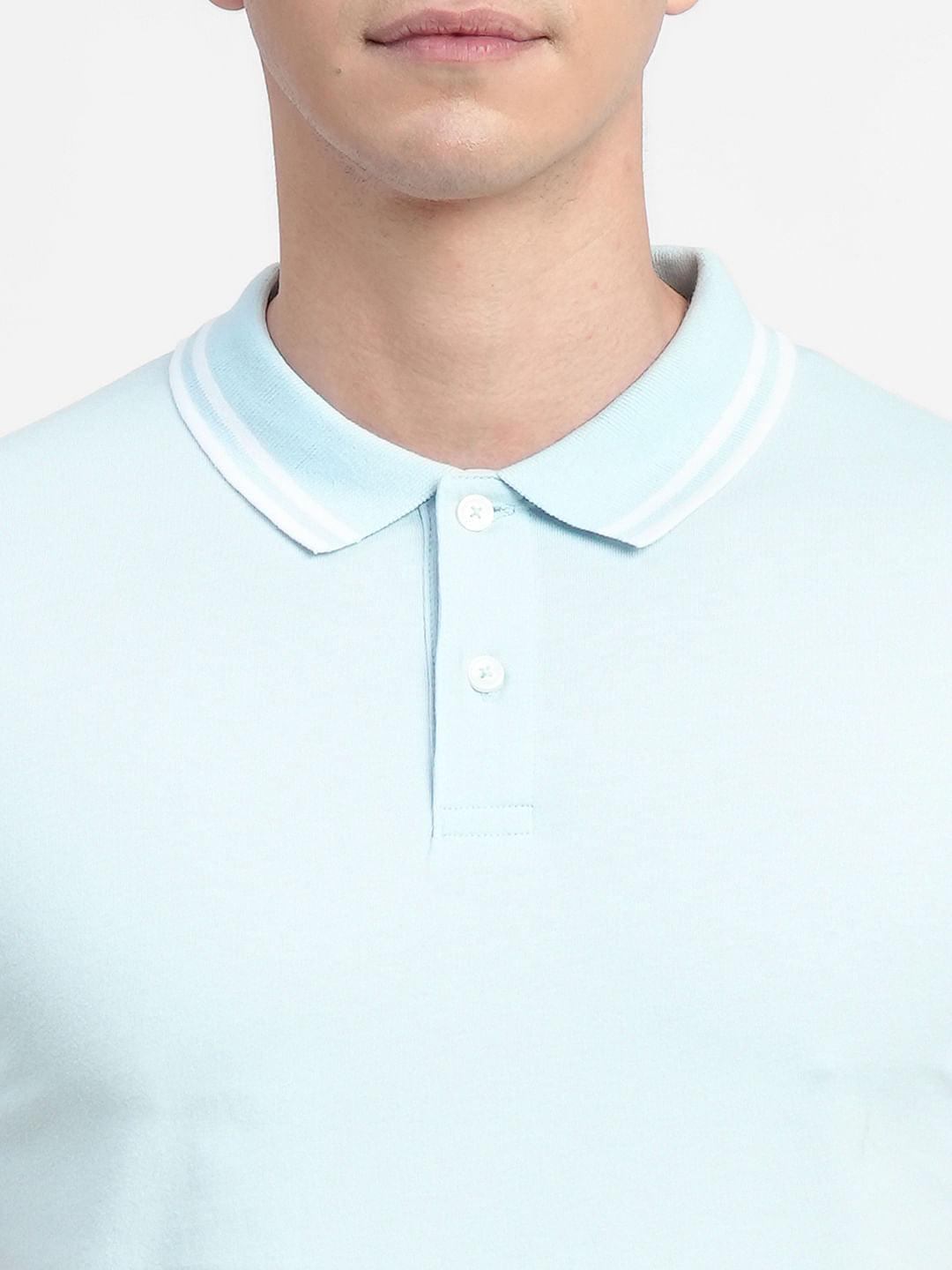 Light Blue Polo Neck T-shirt