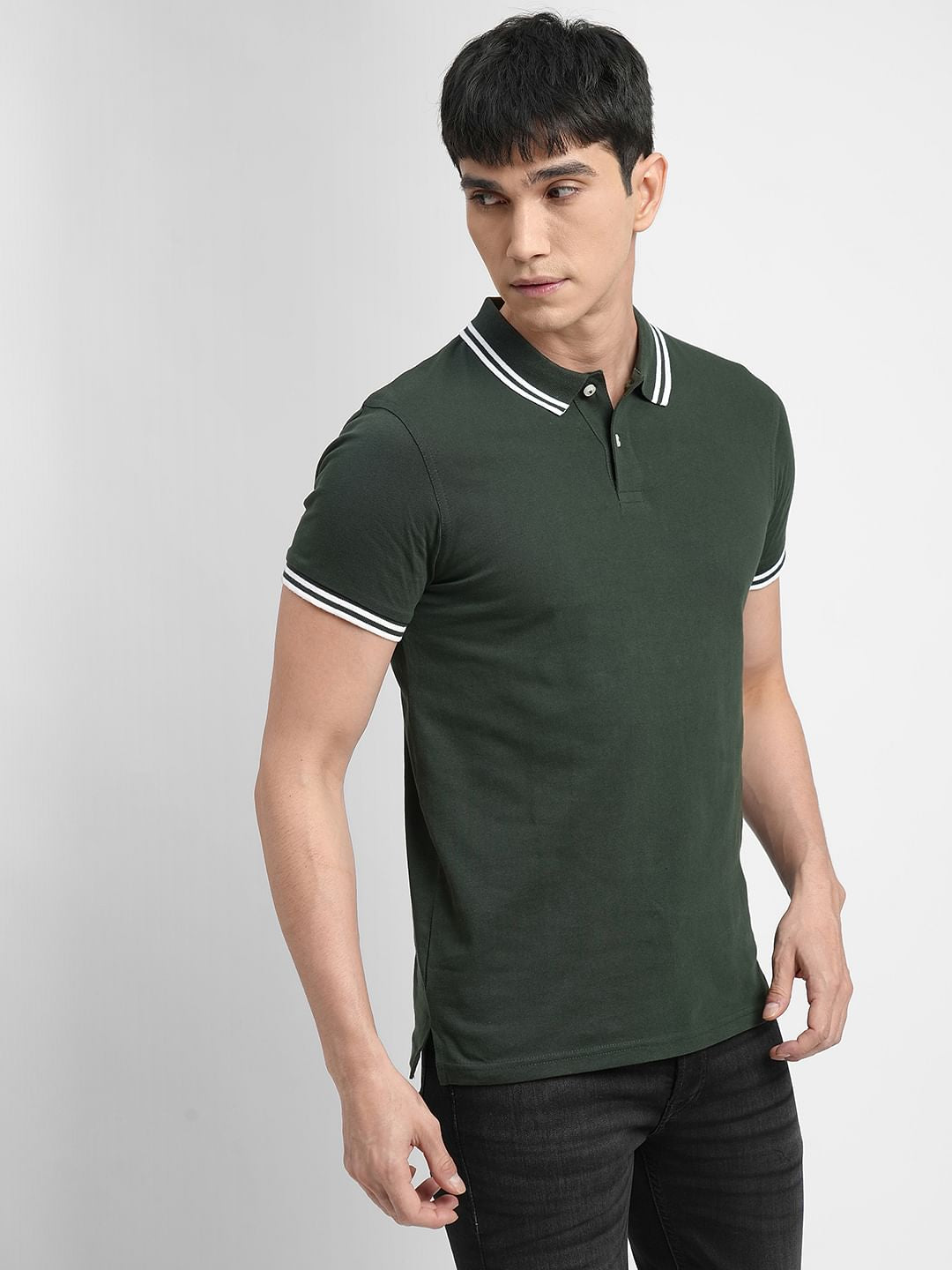 Dark Green Polo Neck T-shirt