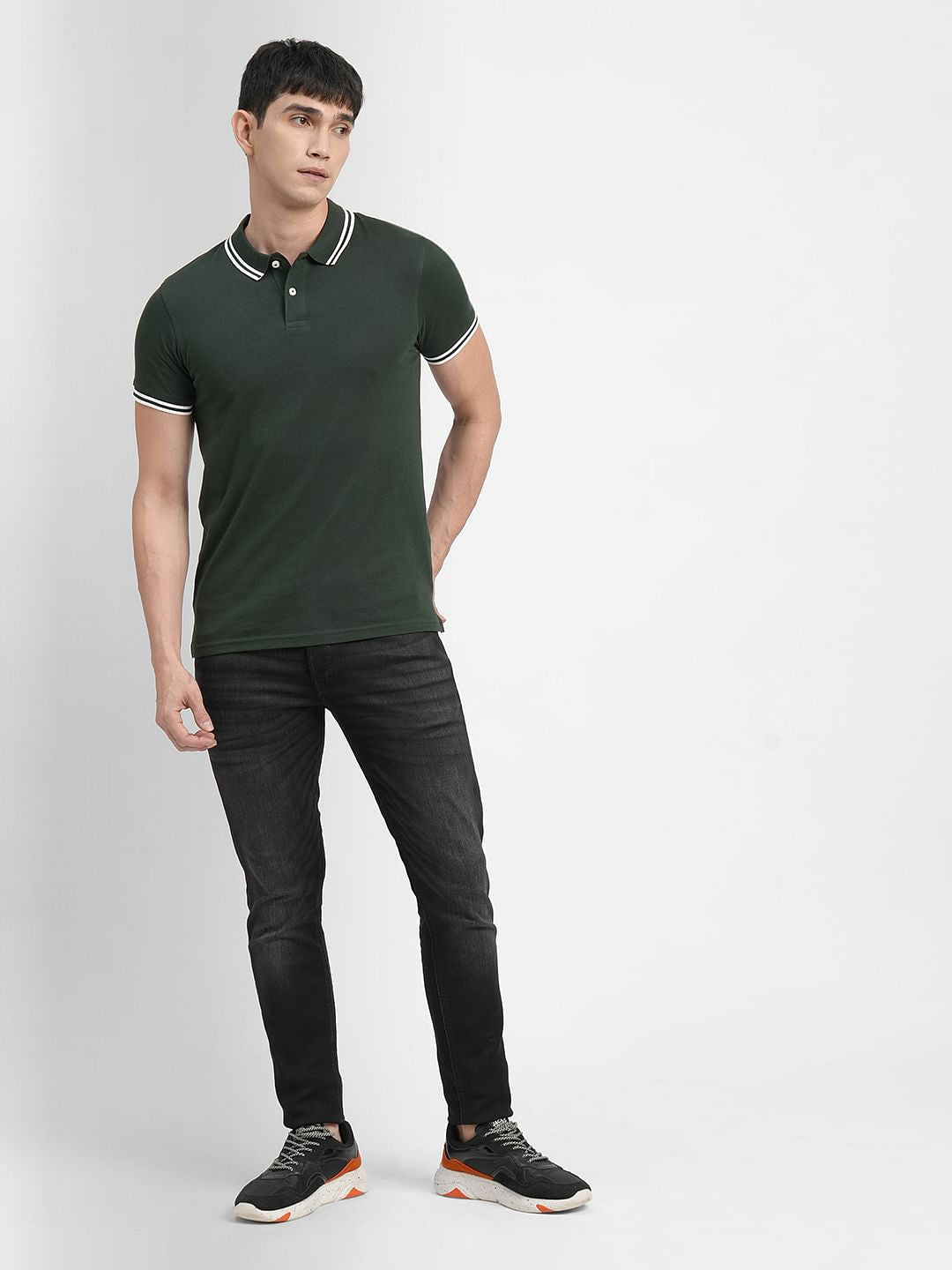 Dark Green Polo Neck T-shirt