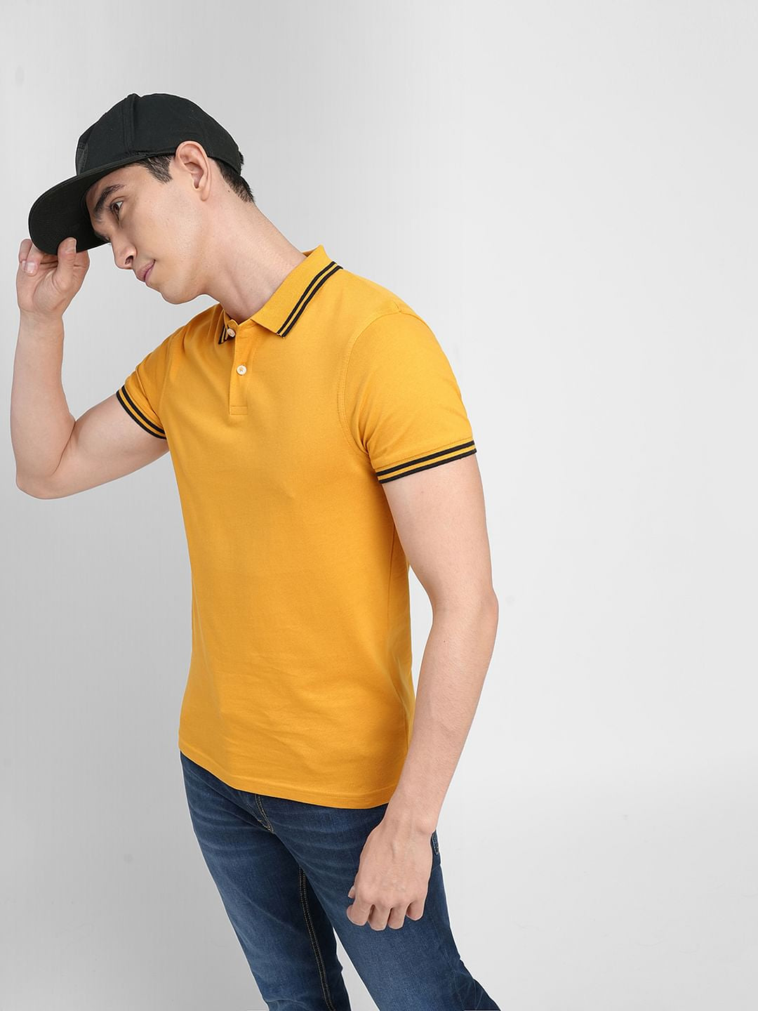 Yellow Polo Neck T-shirt