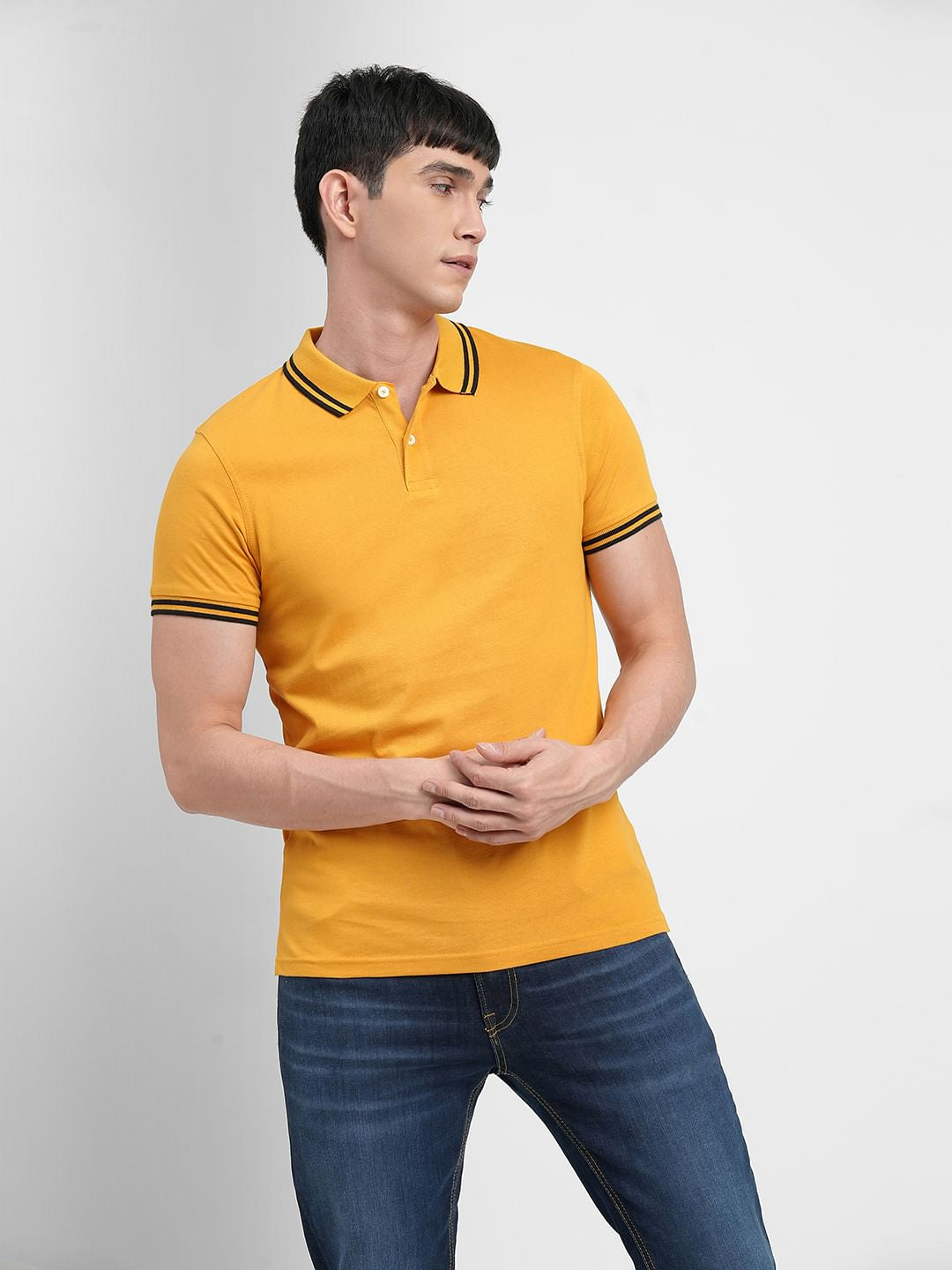 Yellow Polo Neck T-shirt
