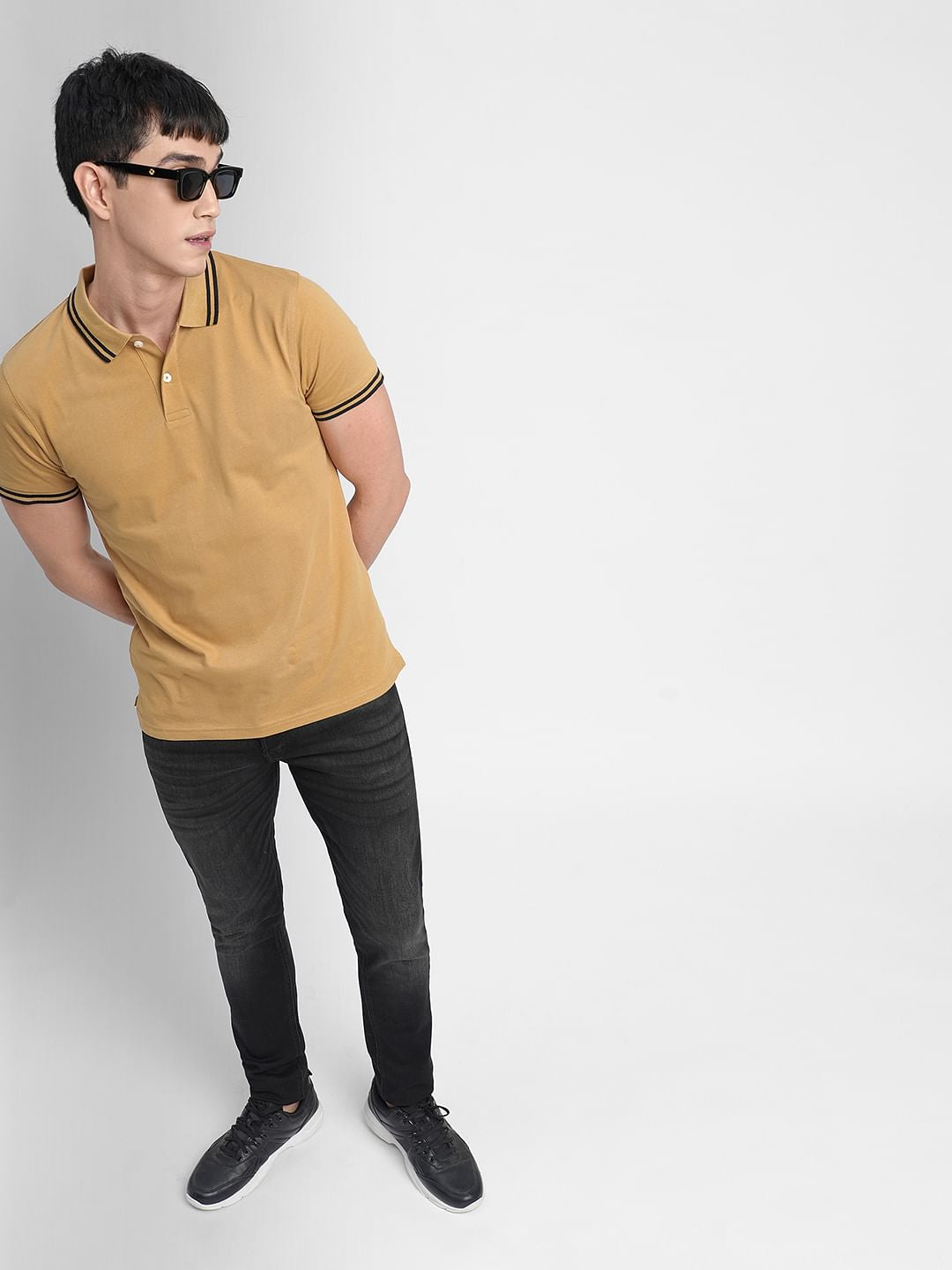 Brown Polo Neck T-shirt - S