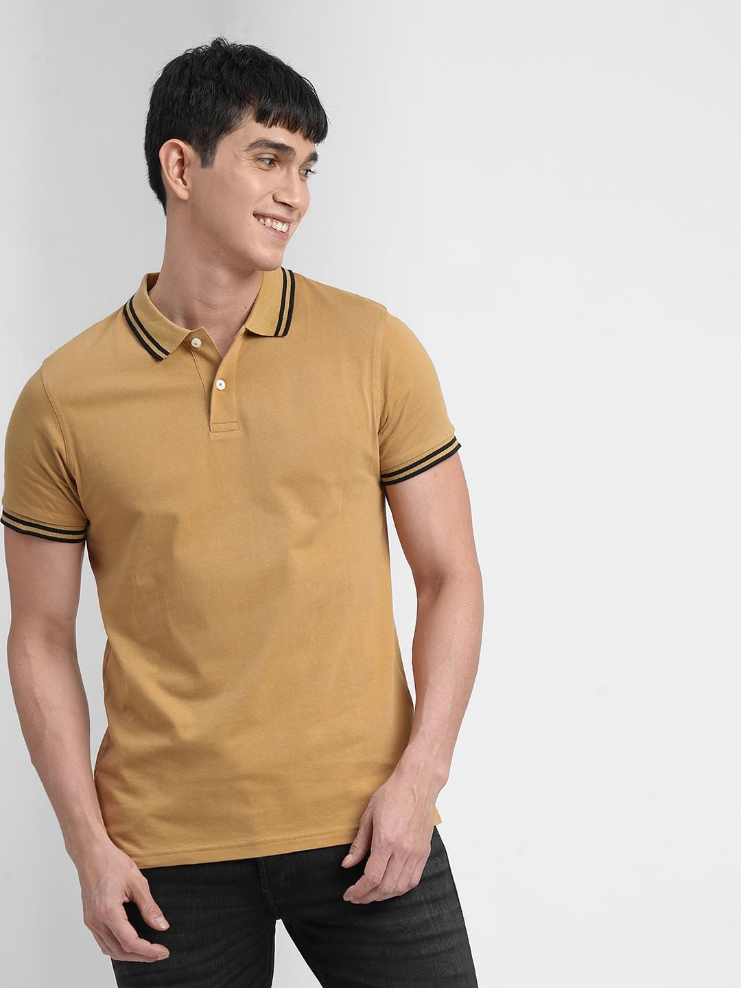 Brown Polo Neck T-shirt