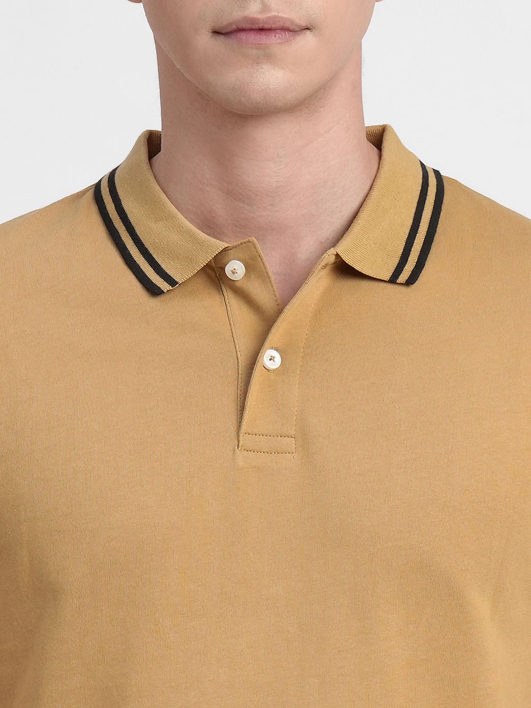 Brown Polo Neck T-shirt
