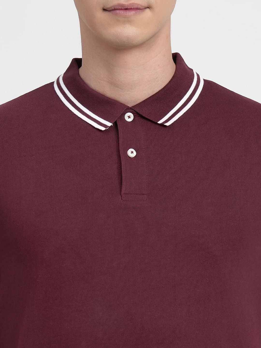 Maroon Polo Neck T-shirt
