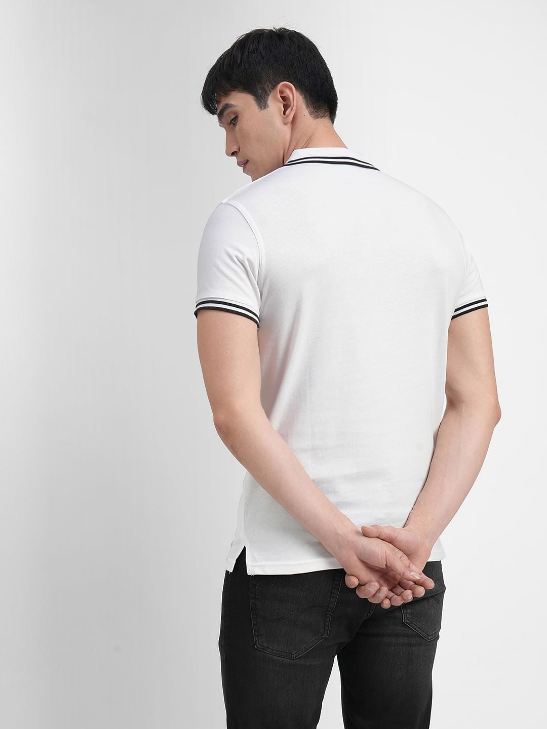 White Polo Neck T-shirt