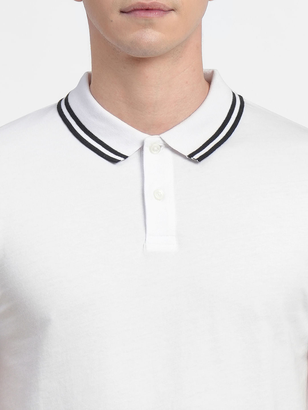 White Polo Neck T-shirt