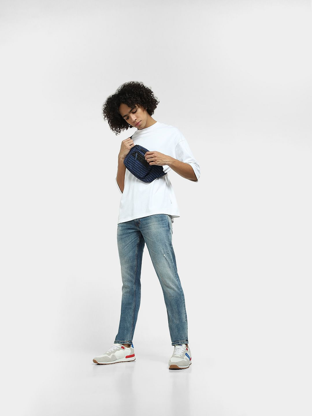 Blue Low Rise Washed Glenn Slim Jeans - 28/30