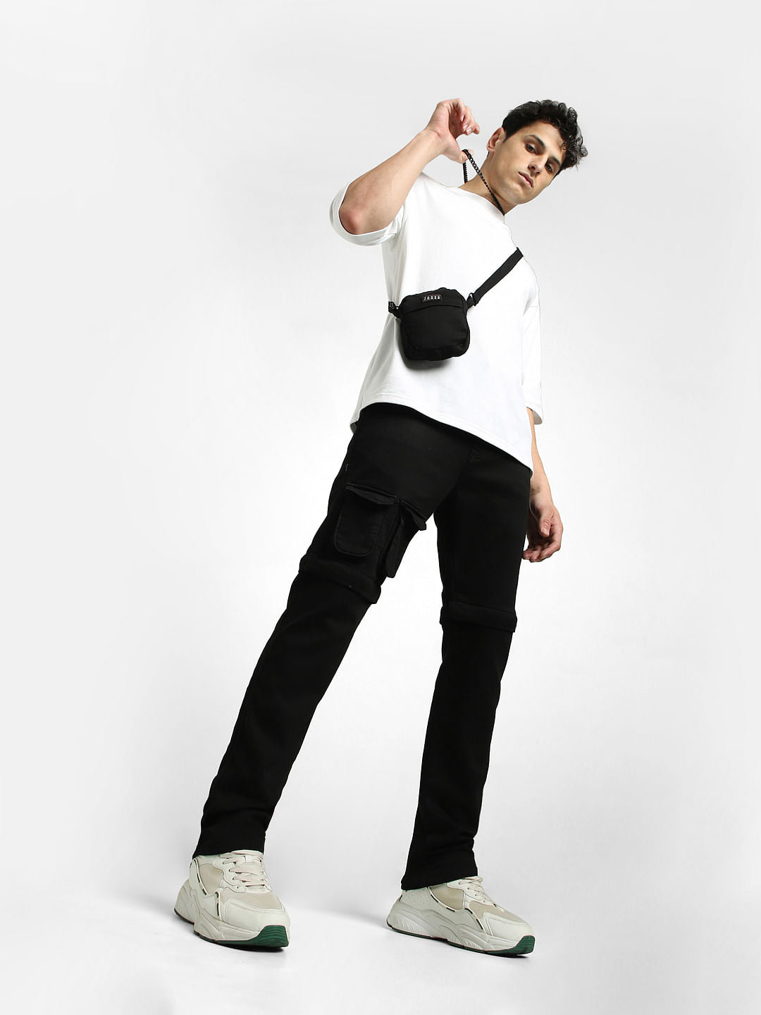 Black Low Rise Detachable Paul Anti Fit Jeans - 28/30