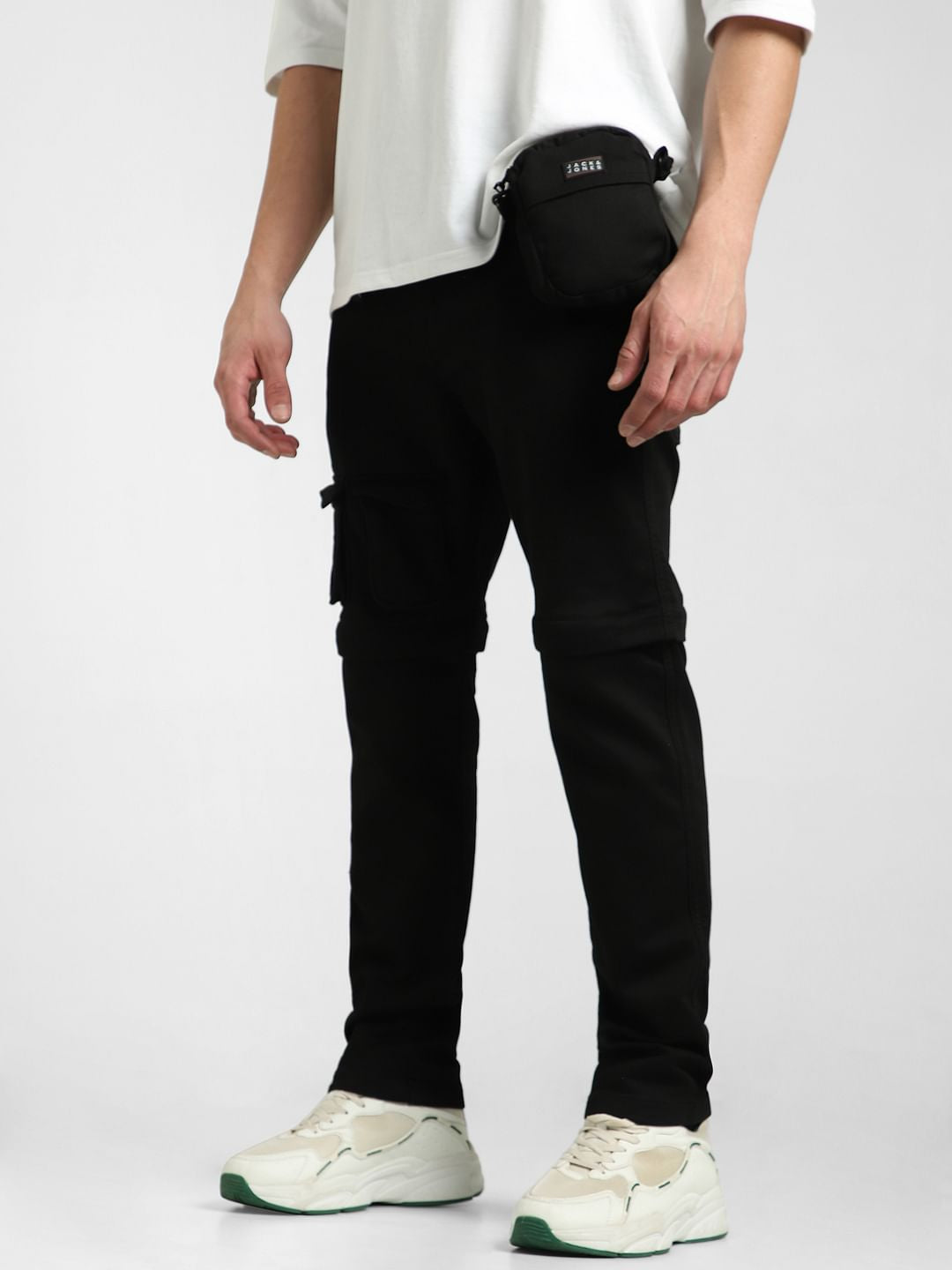 Black Low Rise Detachable Paul Anti Fit Jeans