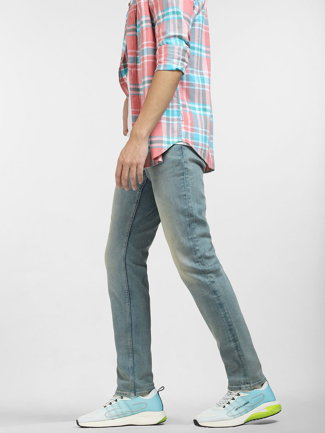 Blue Low Rise Washed Glenn Slim Jeans