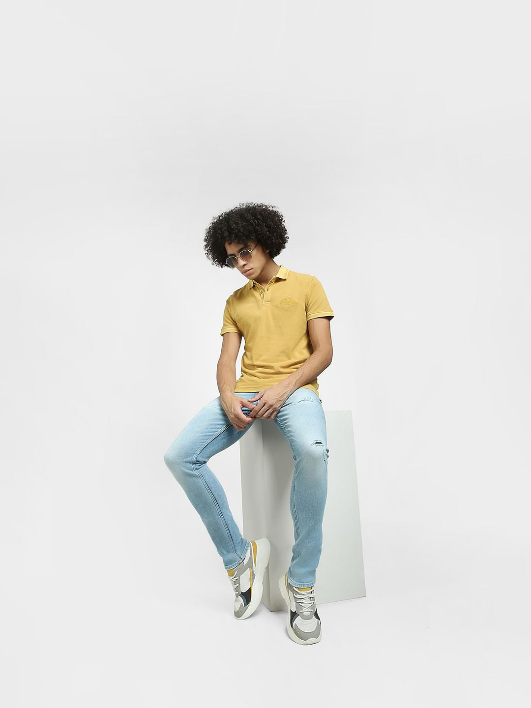 Light Blue Low Rise Distressed Skinny Fit Jeans - 28/30