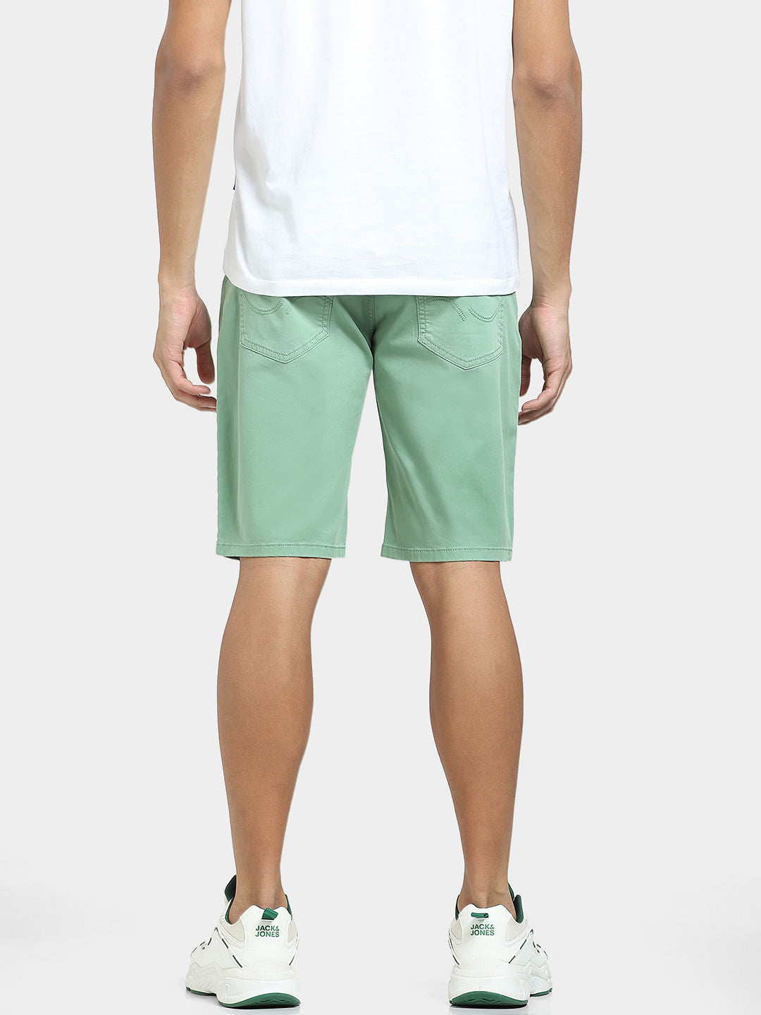 Green Mid Rise Chino Shorts