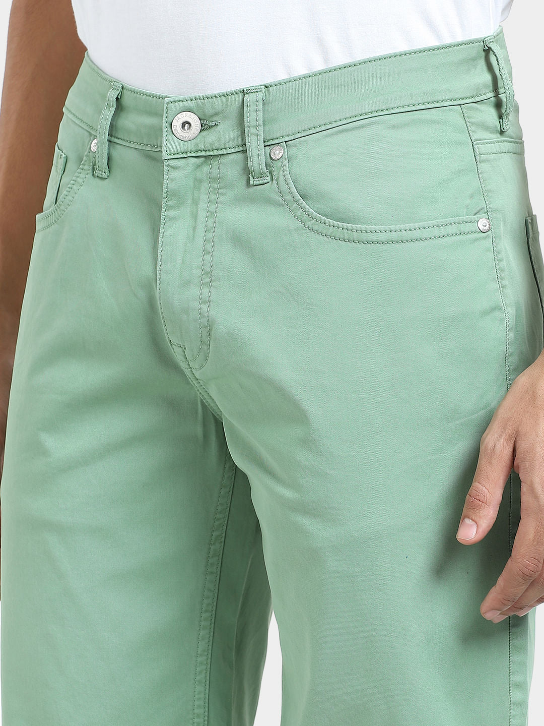 Green Mid Rise Chino Shorts