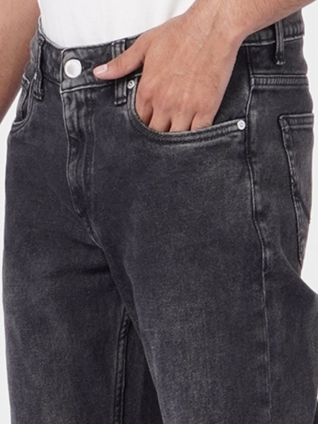 Grey Low Rise Ben Washed Skinny Fit Jeans