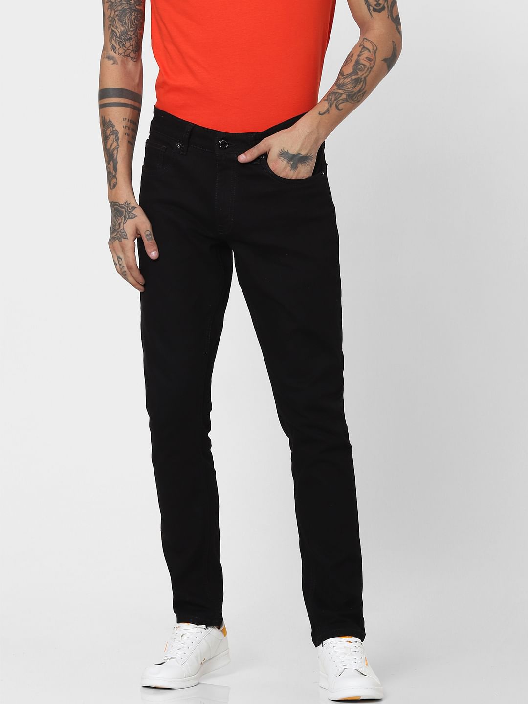 Black Low Rise Glenn Slim Jeans