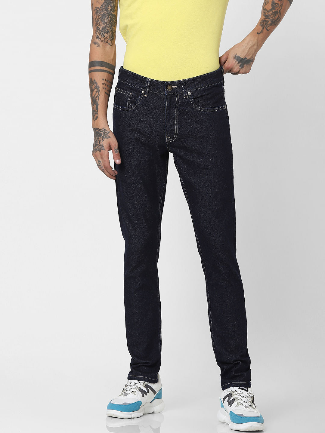 Dark Blue Low Rise Glenn Slim Jeans
