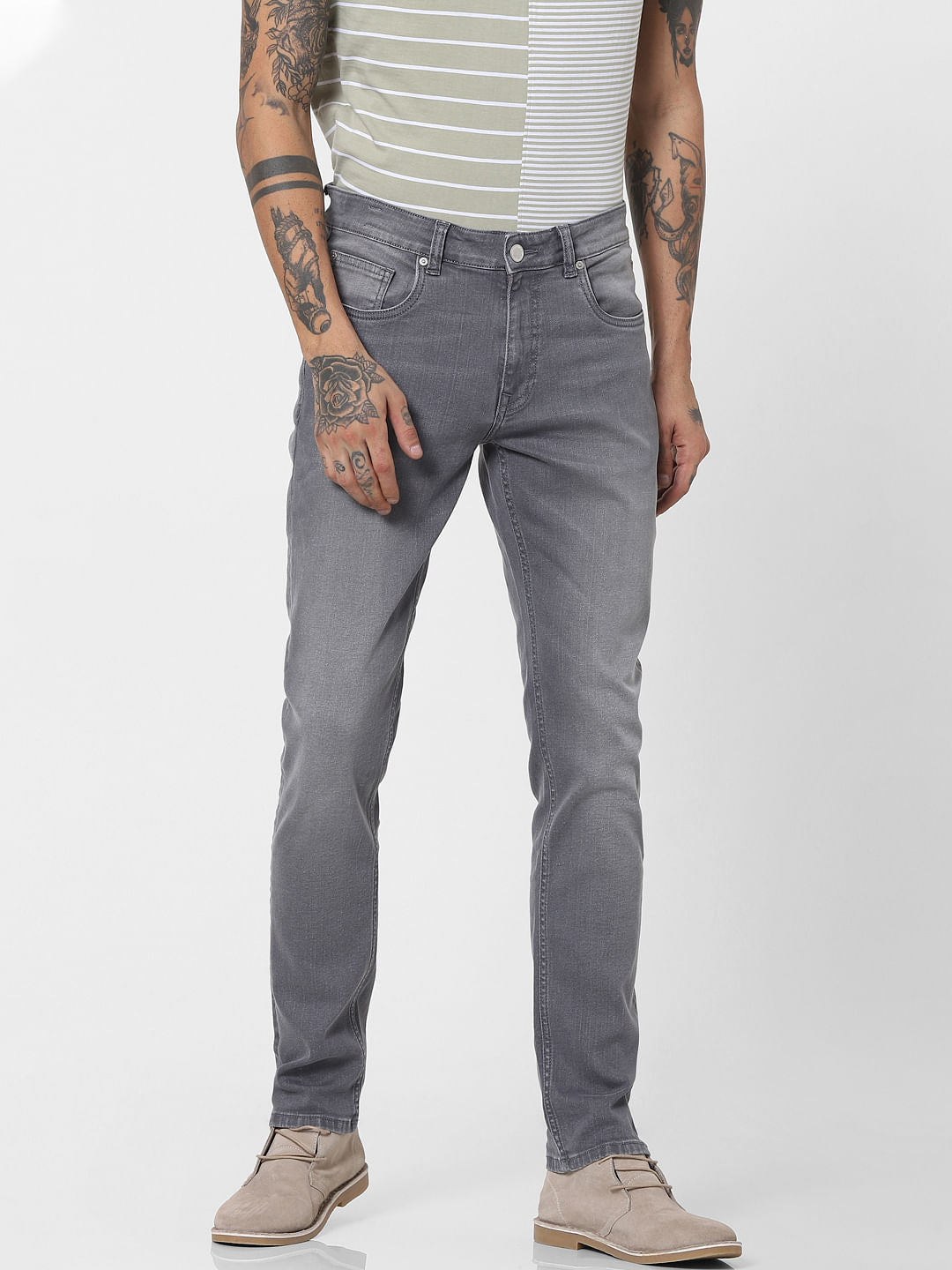 Grey Low Rise Ben Skinny Jeans