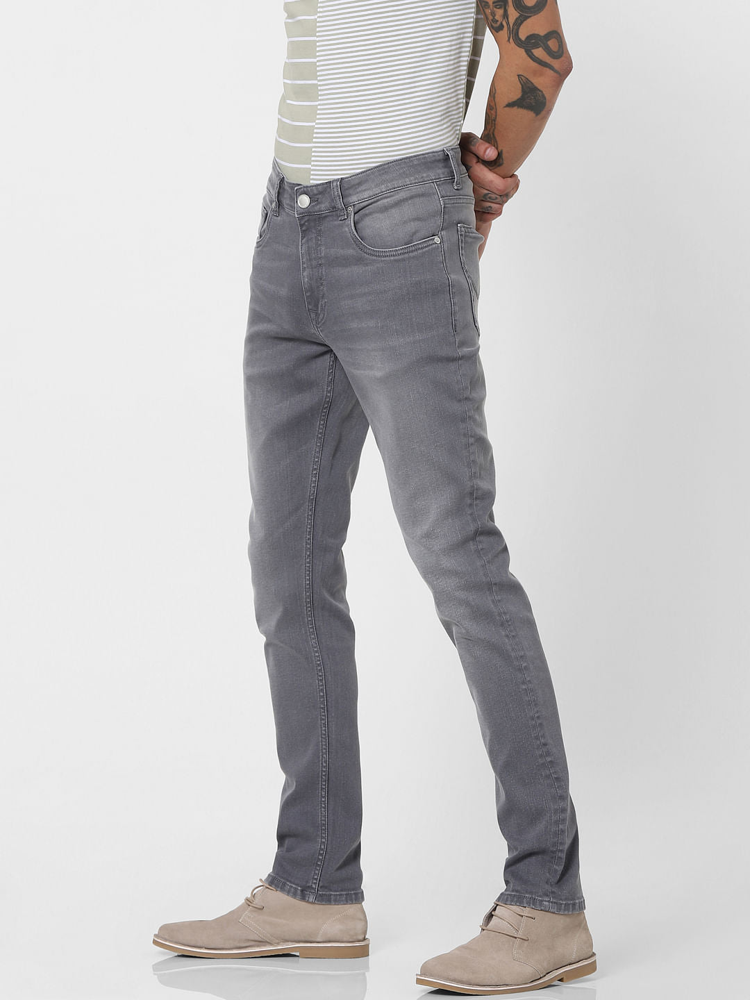 Grey Low Rise Ben Skinny Jeans