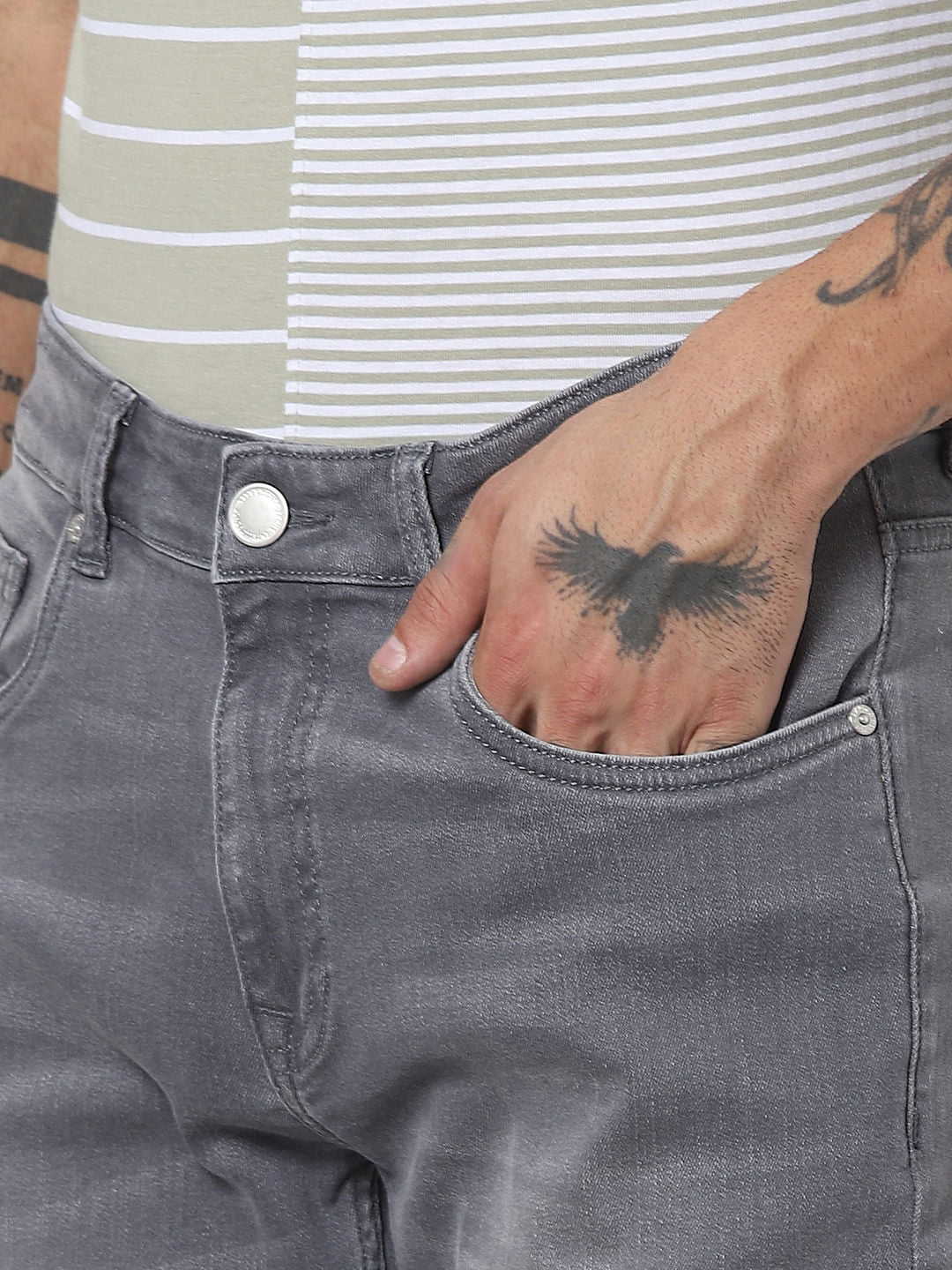 Grey Low Rise Ben Skinny Jeans