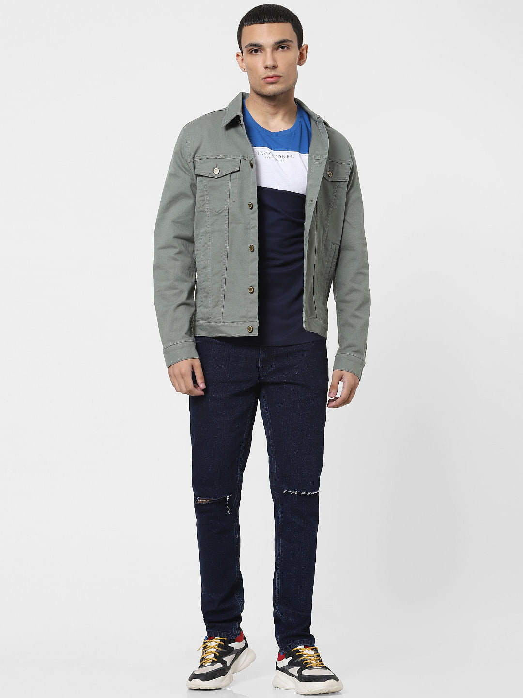 Blue Low Rise Glenn Ripped Slim Jeans - 28/30