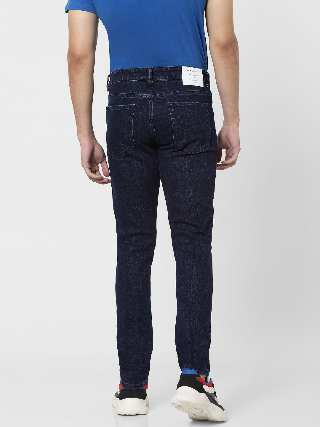 Blue Low Rise Glenn Ripped Slim Jeans