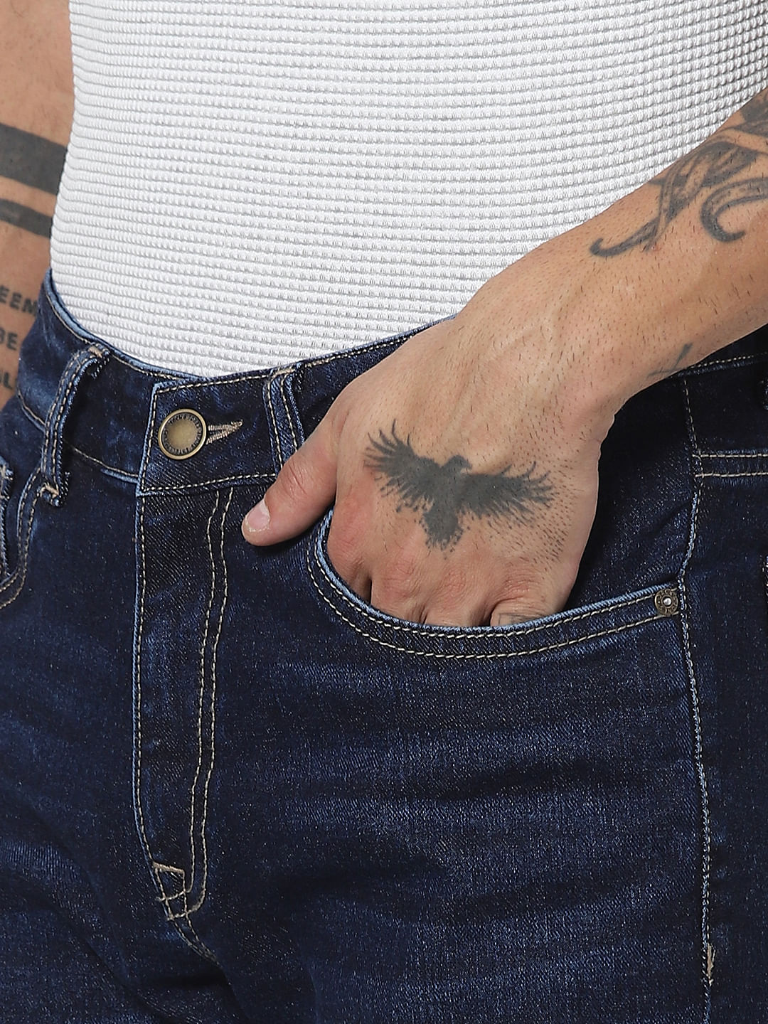 Blue Low Rise Glenn Slim Jeans