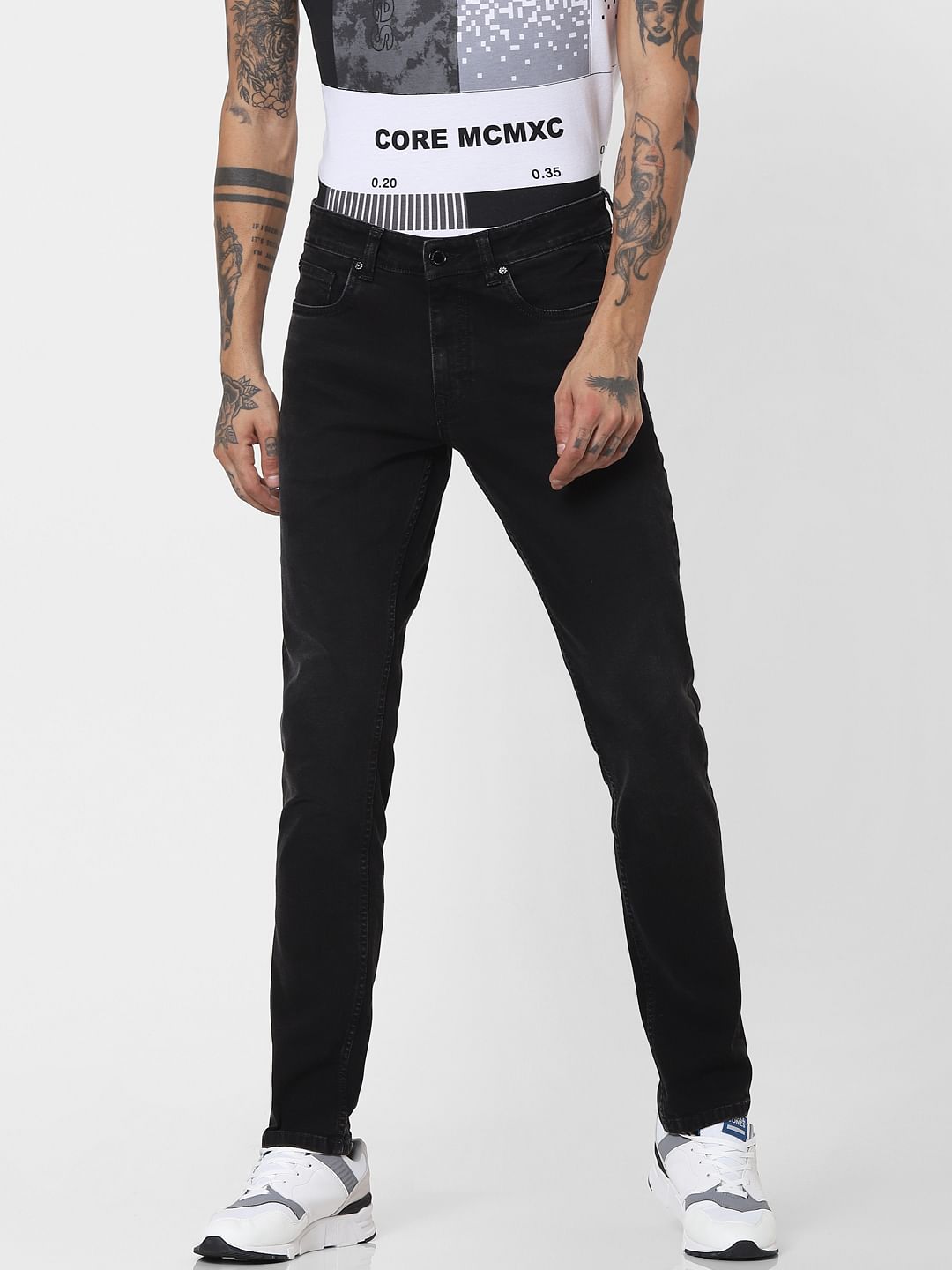 Black Low Rise Glenn Slim Jeans