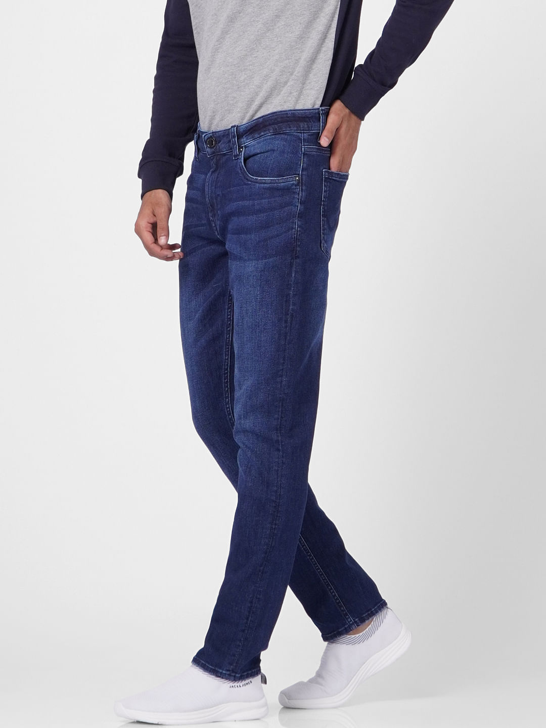 Blue Low Rise Ben Washed Skinny Fit Jeans
