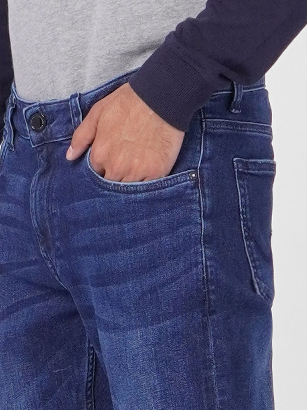 Blue Low Rise Ben Washed Skinny Fit Jeans