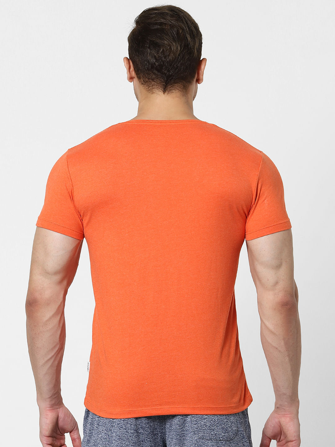 Orange & Blue Crew Neck T-shirts - Pack of 2