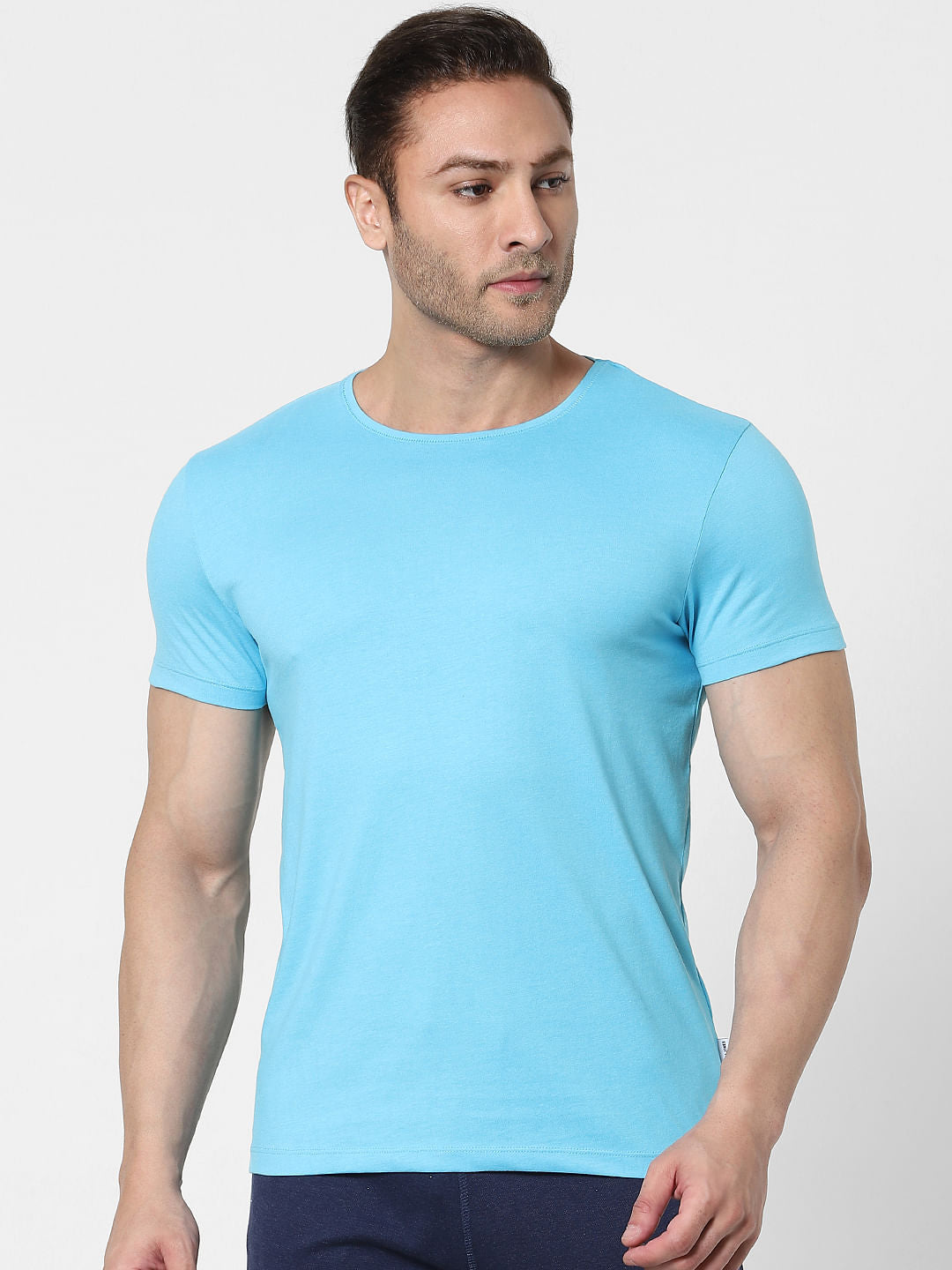 Blue & Yellow Crew Neck T-shirts - Pack of 2