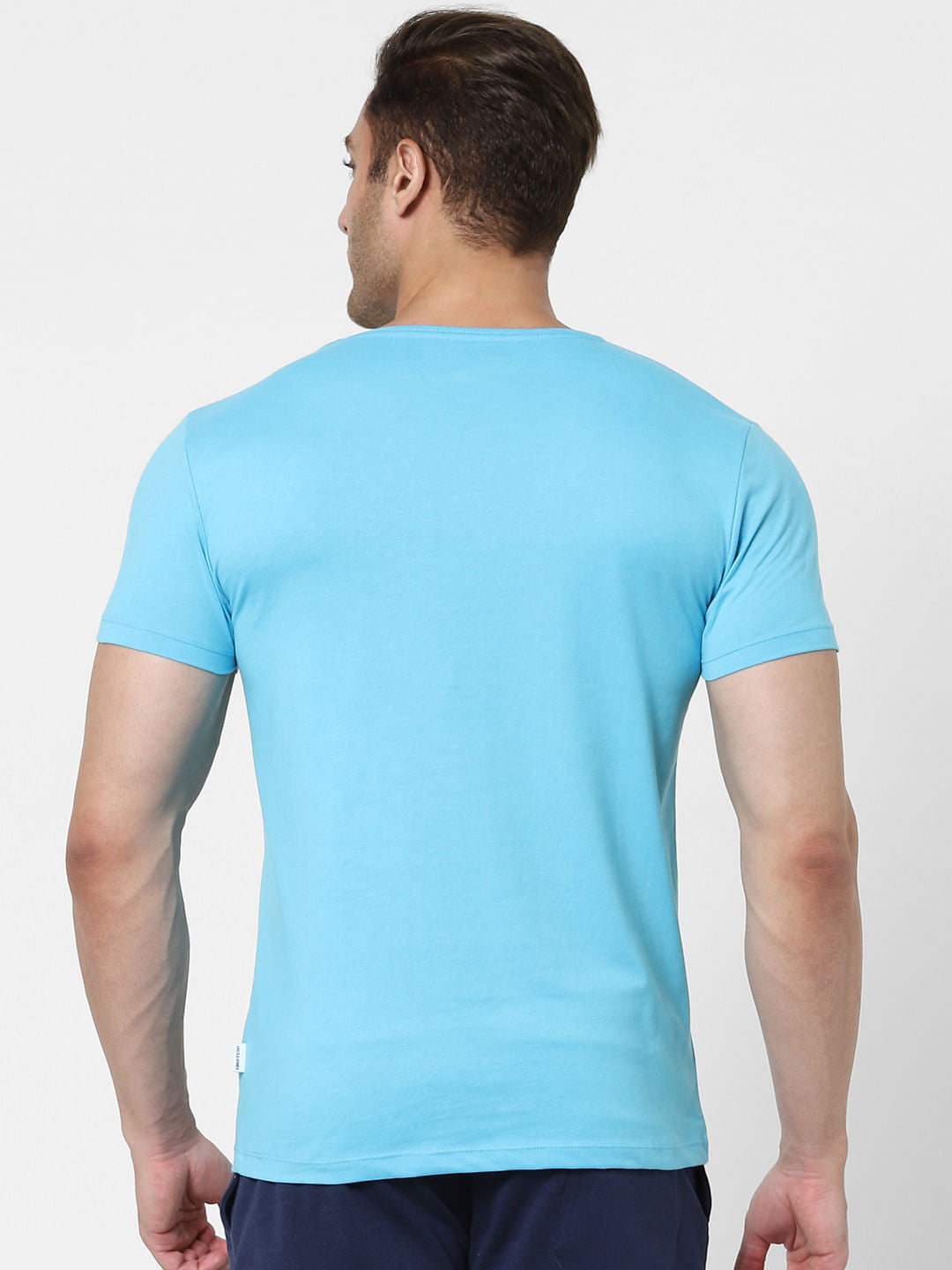 Blue & Yellow Crew Neck T-shirts - Pack of 2
