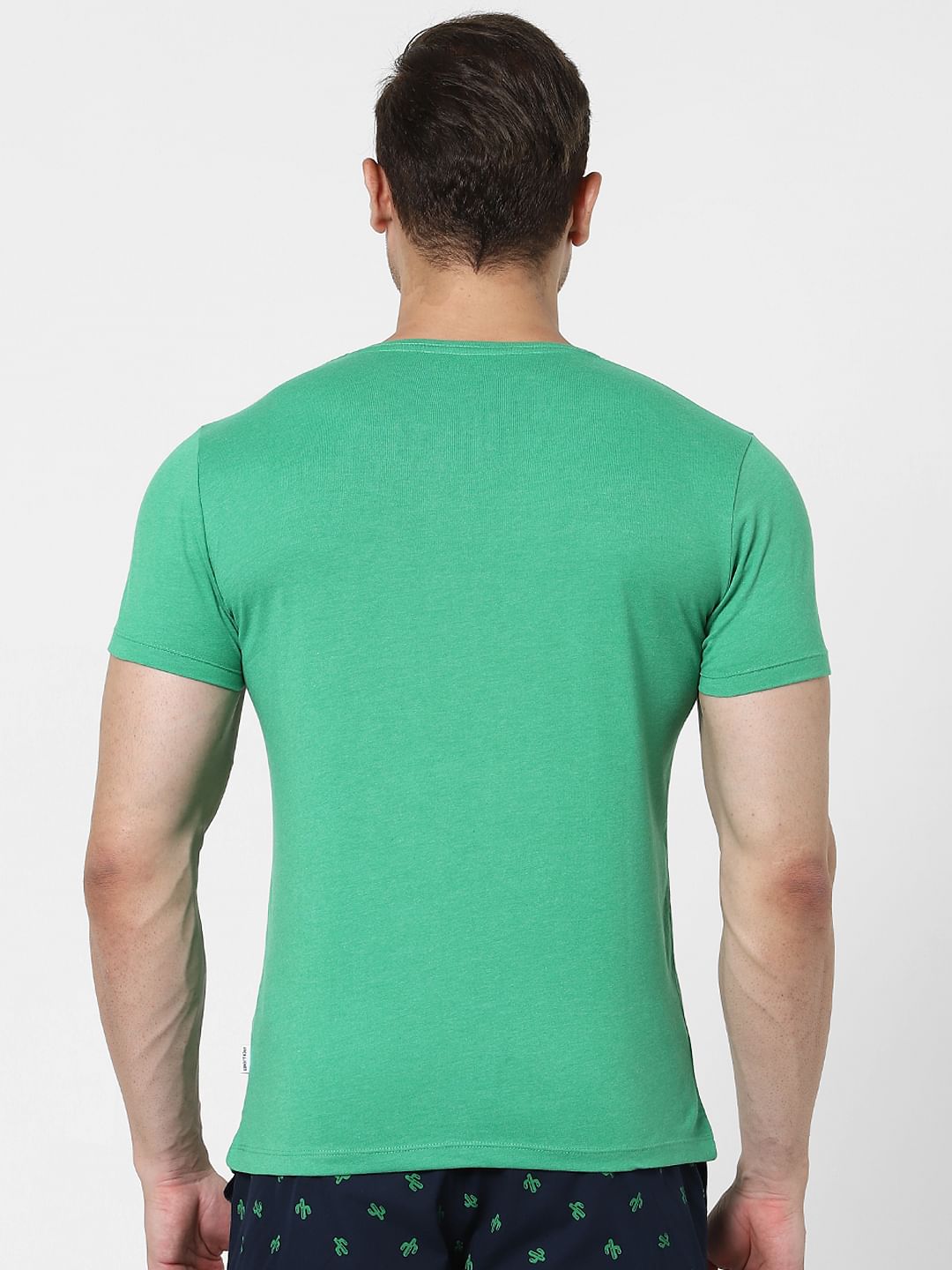 Blue & Green Crew Neck T-shirts - Pack of 2