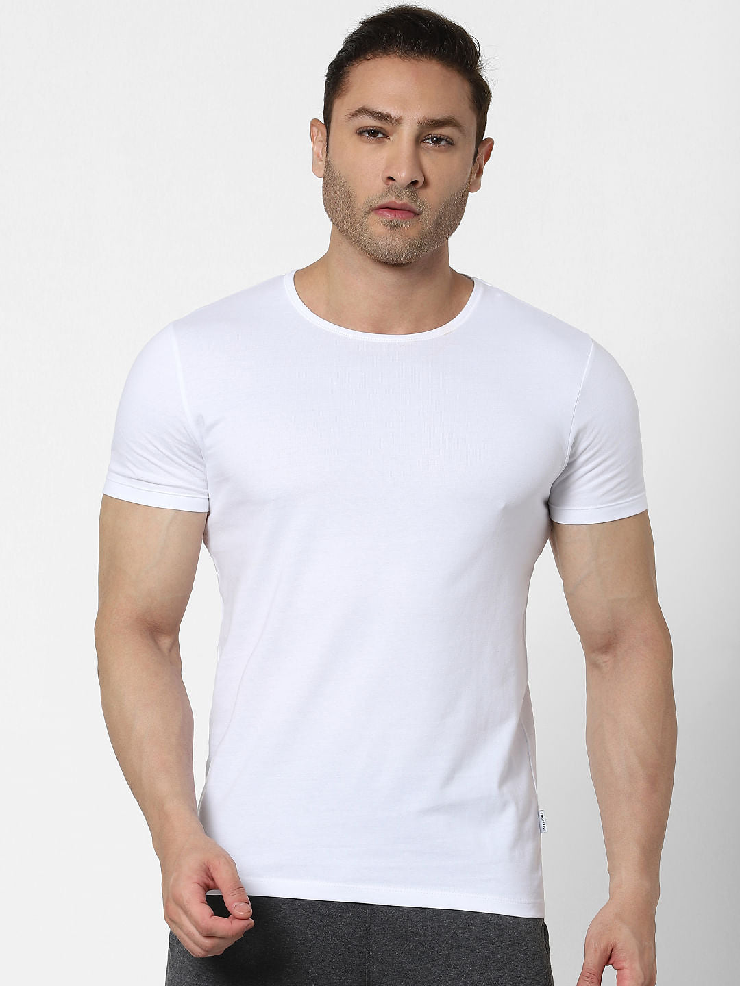 White & Black Crew Neck T-shirts - Pack of 2