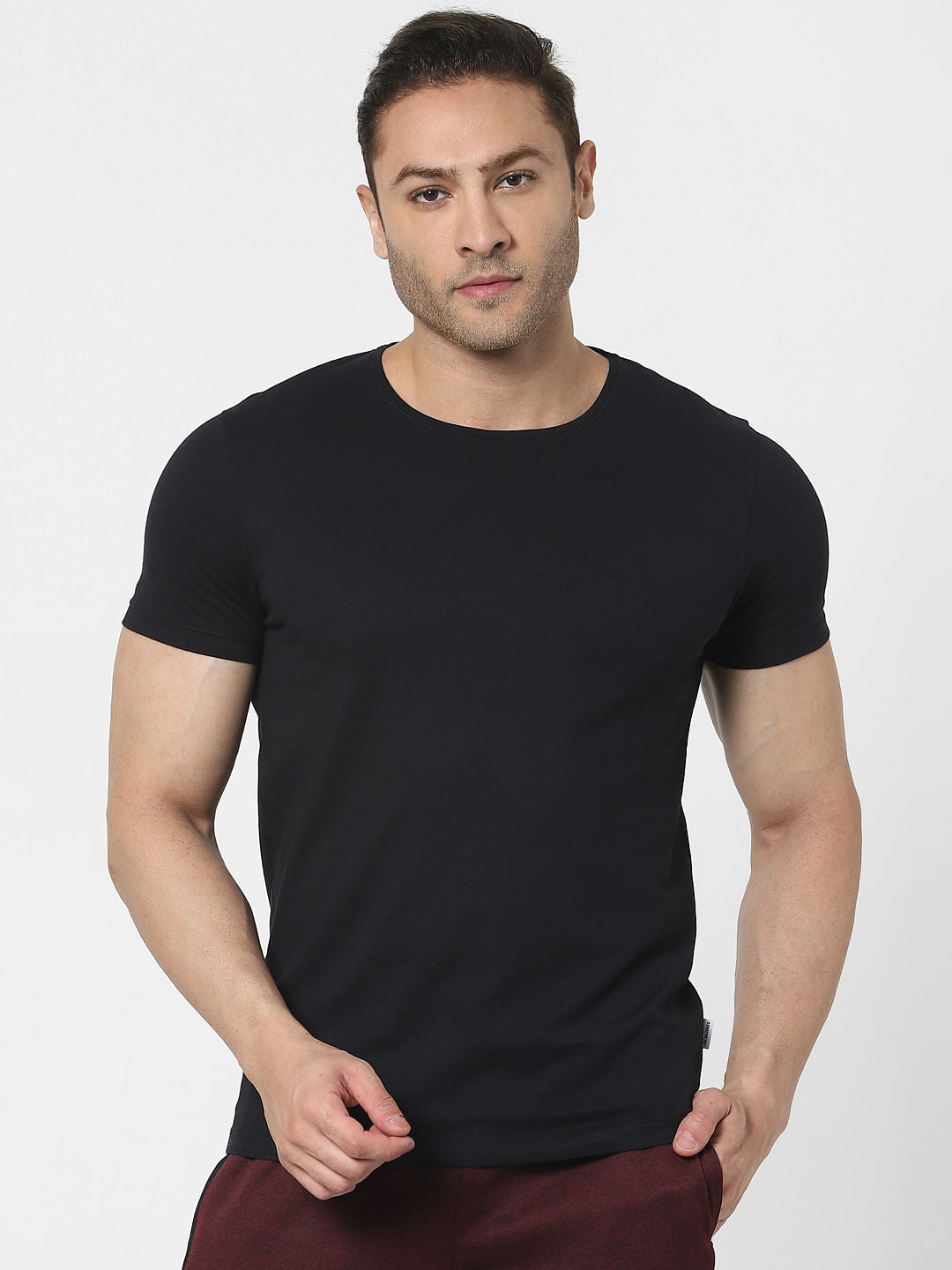 White & Black Crew Neck T-shirts - Pack of 2